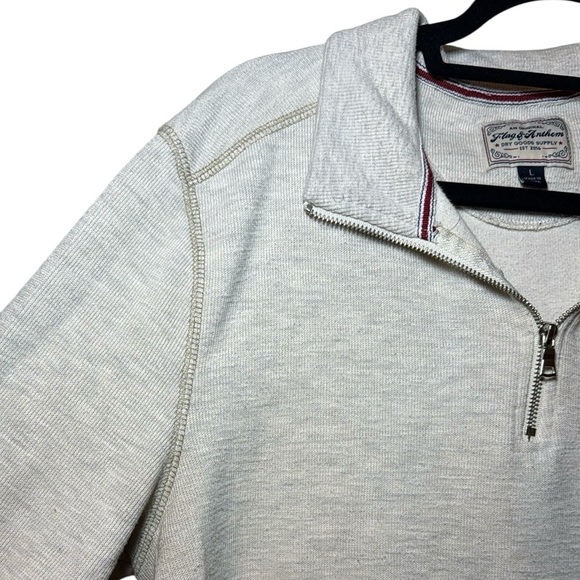 Flag & Anthem Men’s Cream Color 1/4 Zip Sweater Size Large - Picture 5 of 8